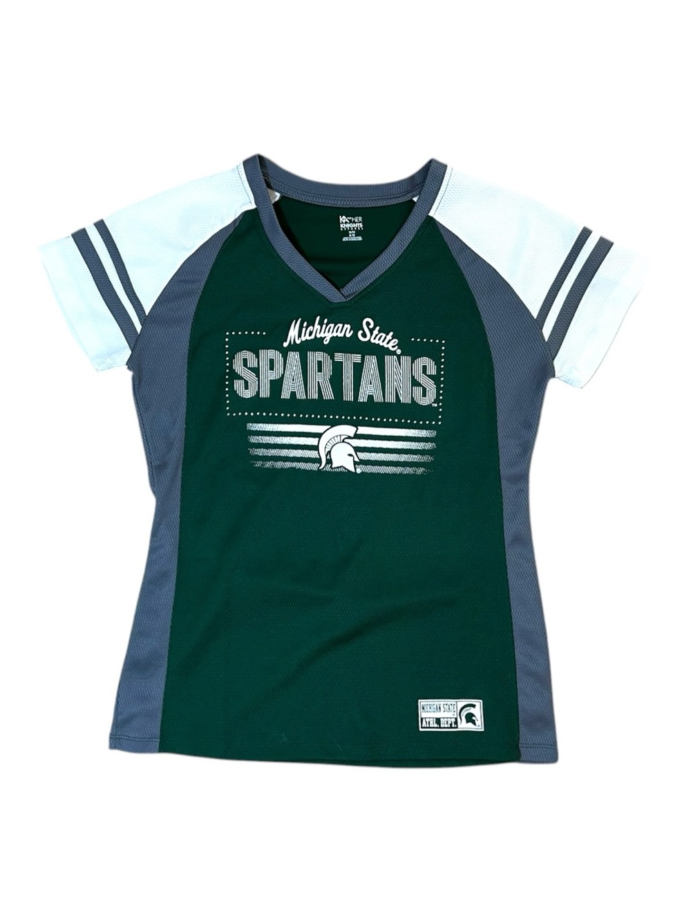 NWOT Michigan State Womens Tee Shirt Medium MSU Spartans Bling Short Sleeve Logo